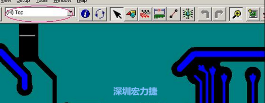 如果圖形像下圖一樣無(wú)法顯示鉆孔，只須圖（186）將紅色圈住的活動(dòng)層改為當(dāng)前顯示層即可。