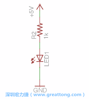如圖所示放置一個開關（switch）、10K電阻器（10k resistor）和0.1μF的電容（0.1μF capacitor），并把開關的一端連到接地端上。