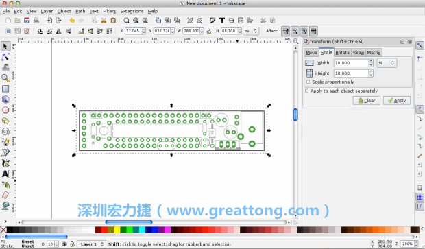 首先，你需要取得電路板設計圖的PNG圖檔，才能在上面進行繪制。這件事做起來比用說的難上許多，而其中一種方法如下所示（我們會先假設你正在使用Inkscape向量繪圖工具）。